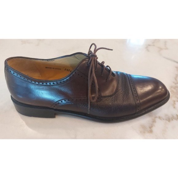 MEZLAN Napoli  Brown Leather Cap Toe Oxford Dress Shoes Mens Size‎ 9.5B - Picture 6 of 13